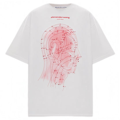 Alexander Wang Eastern Medicine Graphic Short Sleeve TShirt Ash White - AFewVibe