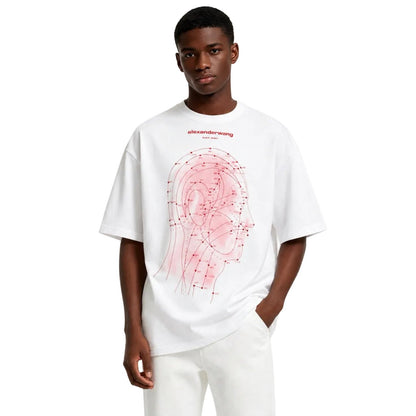 Alexander Wang Eastern Medicine Graphic Short Sleeve TShirt Ash White - AFewVibe