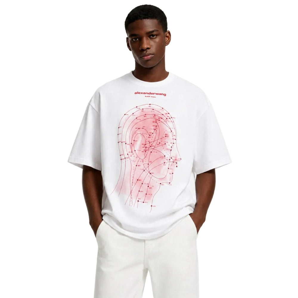 Alexander Wang Eastern Medicine Graphic Short Sleeve TShirt Ash White - AFewVibe
