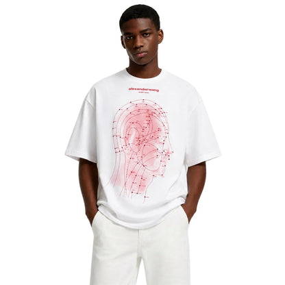 Alexander Wang Eastern Medicine Graphic Short Sleeve TShirt Ash White - AFewVibe