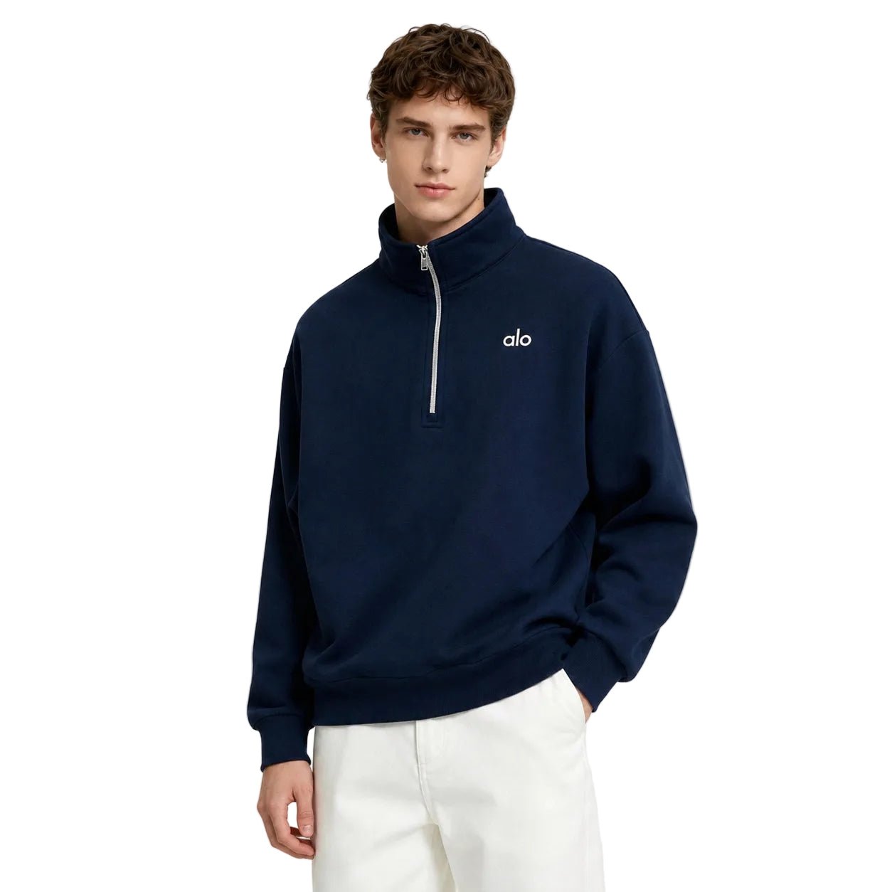 Alo Accolade Quarter Zip Sweater Navy – AFewVibe