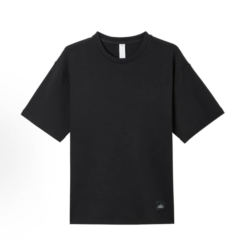 Alo Double Take Crew Neck Short Sleeve TShirt Black - Afewvibe