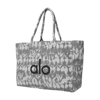 Alo Shopper Tote Grey Tie-Dye product view with dual carry handles