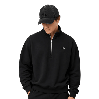 Alo Washed Off Duty Cap Monument Wash Vintage Black - AFewVibe