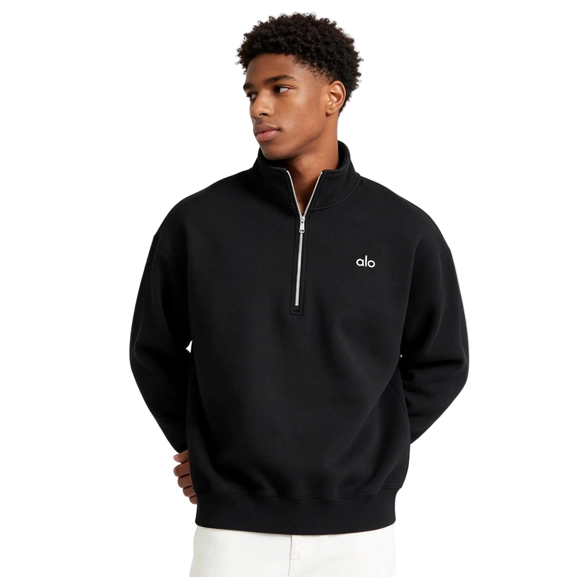 ALO Accolade 1/4ジッププルオーバー xxs ALO Accolade 1/4 Zip Pullover Black | Stand-Up Collar – AFewVibe