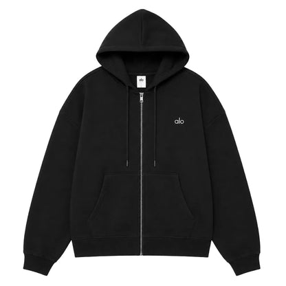 Alo Yoga Accolade Black Zip Up Hoodie - AFewVibe