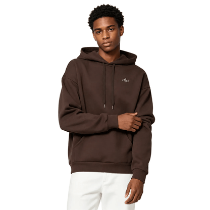 Alo Yoga Accolade Cotton Blend Hoodie Espresso - AFewVibe