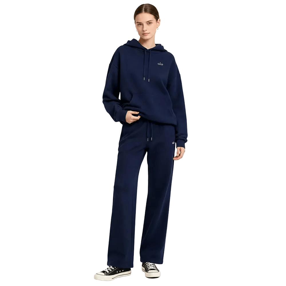 Alo Yoga Accolade Straight Leg Sweatpants Navy - AFewVibe