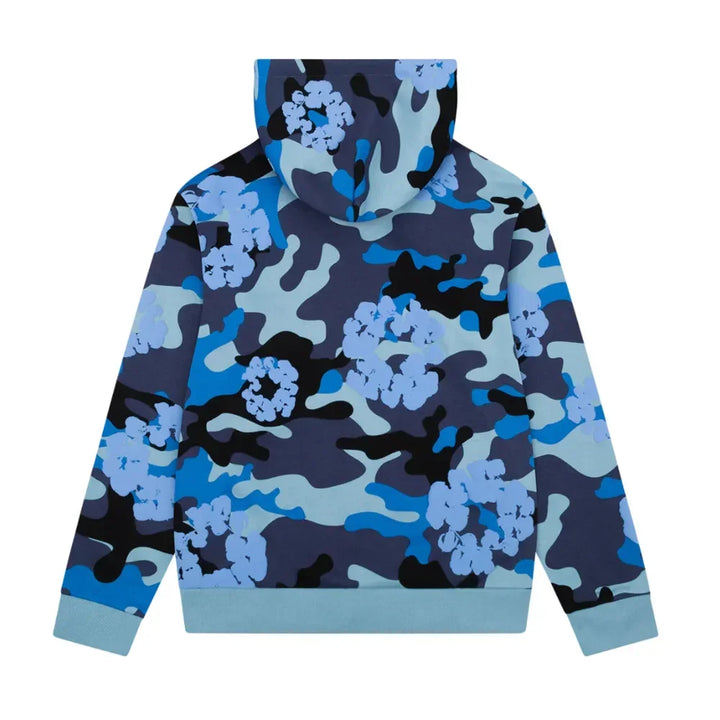Denim Tears The Cotton Wreath Zip Sweatshirt Blue Camo - AFV Clothes