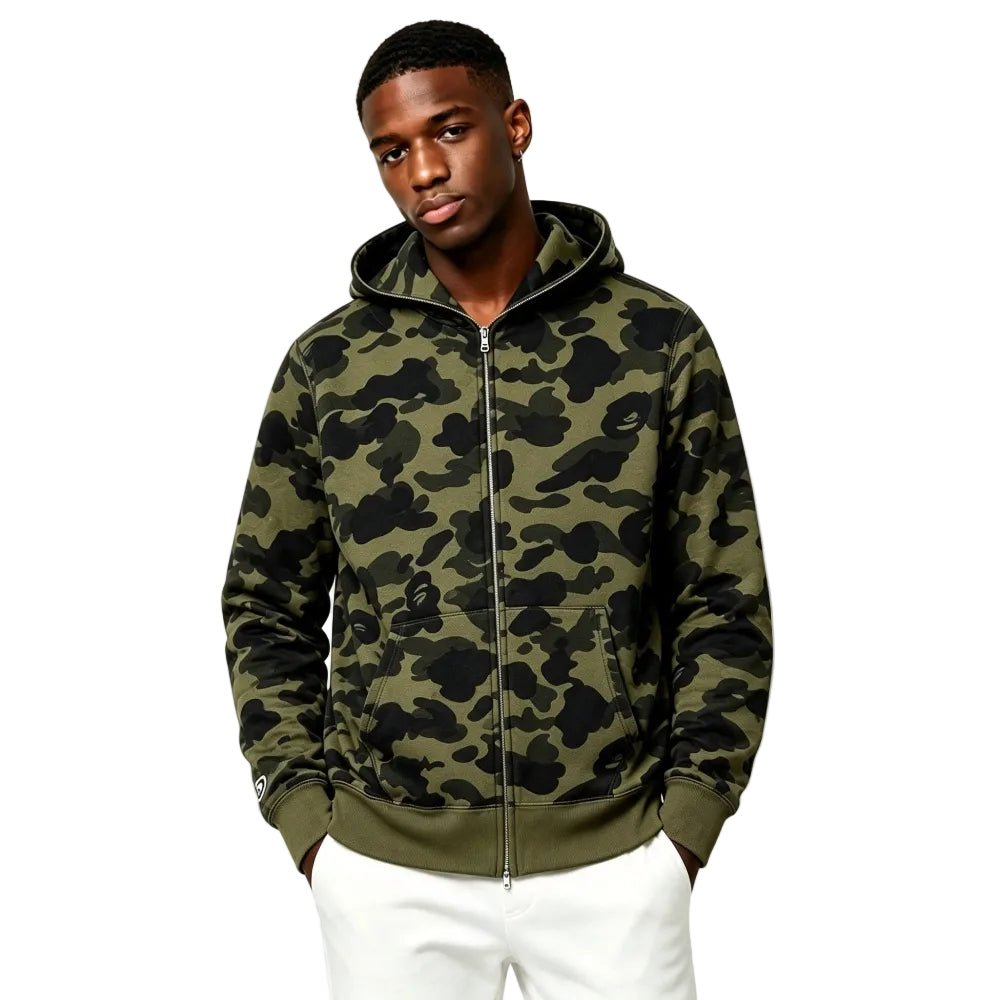 BAPE 1st Camo Shark Full Zip Hoodie Green – AFewVibe