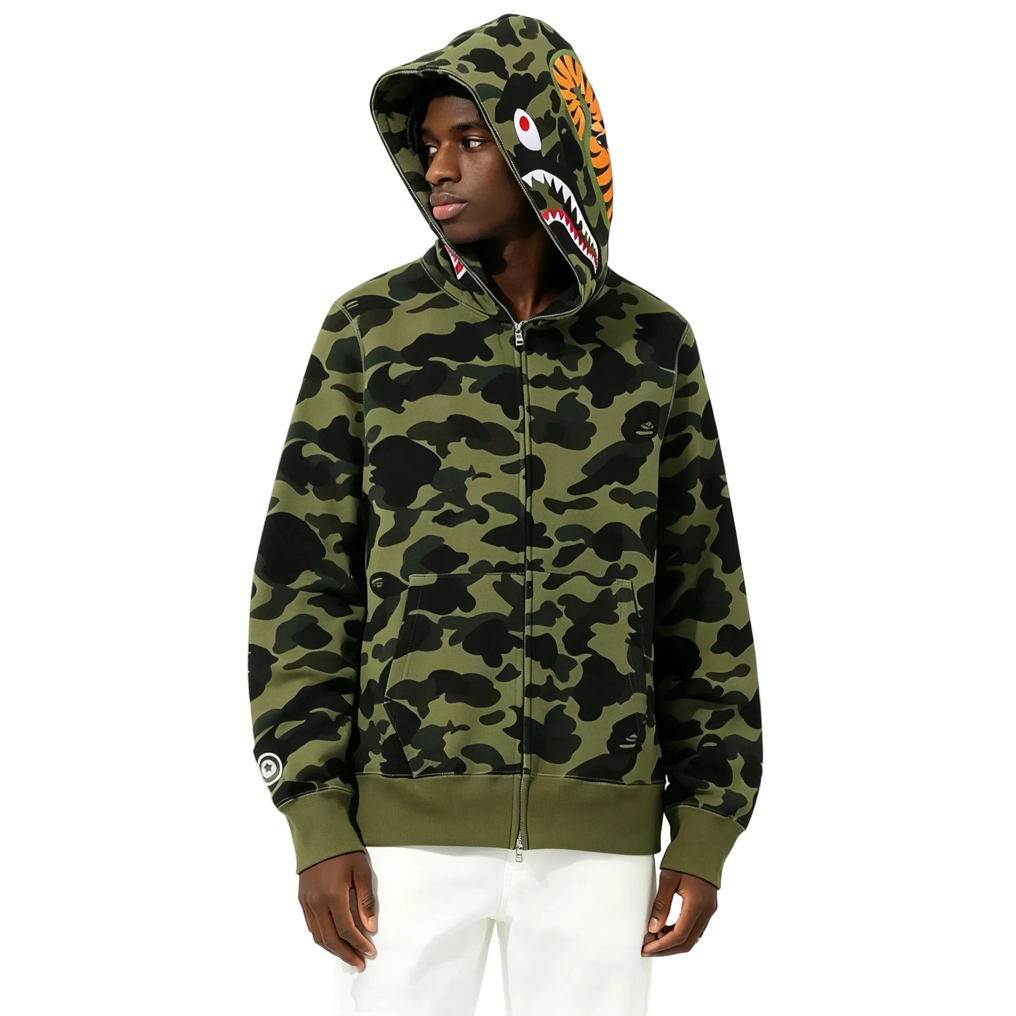 BAPE 1st Camo Shark Full Zip Hoodie Green – AFewVibe