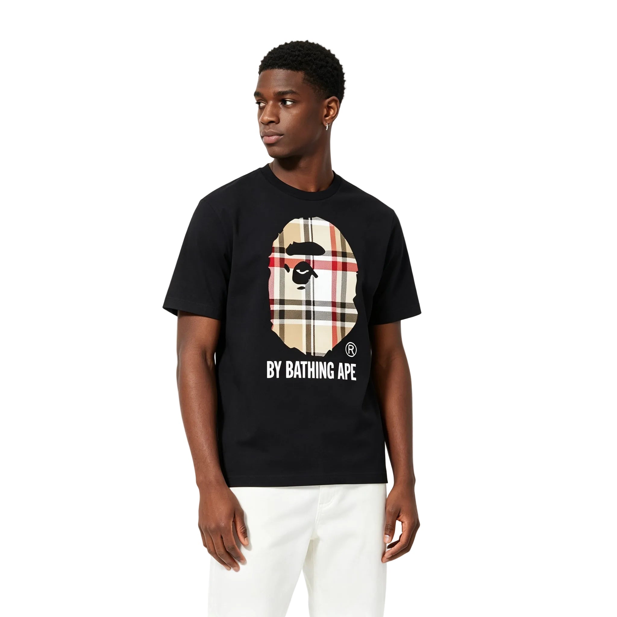 BAPE A Bathing Ape Check by Bathing Tee Black Beige – AFewVibe