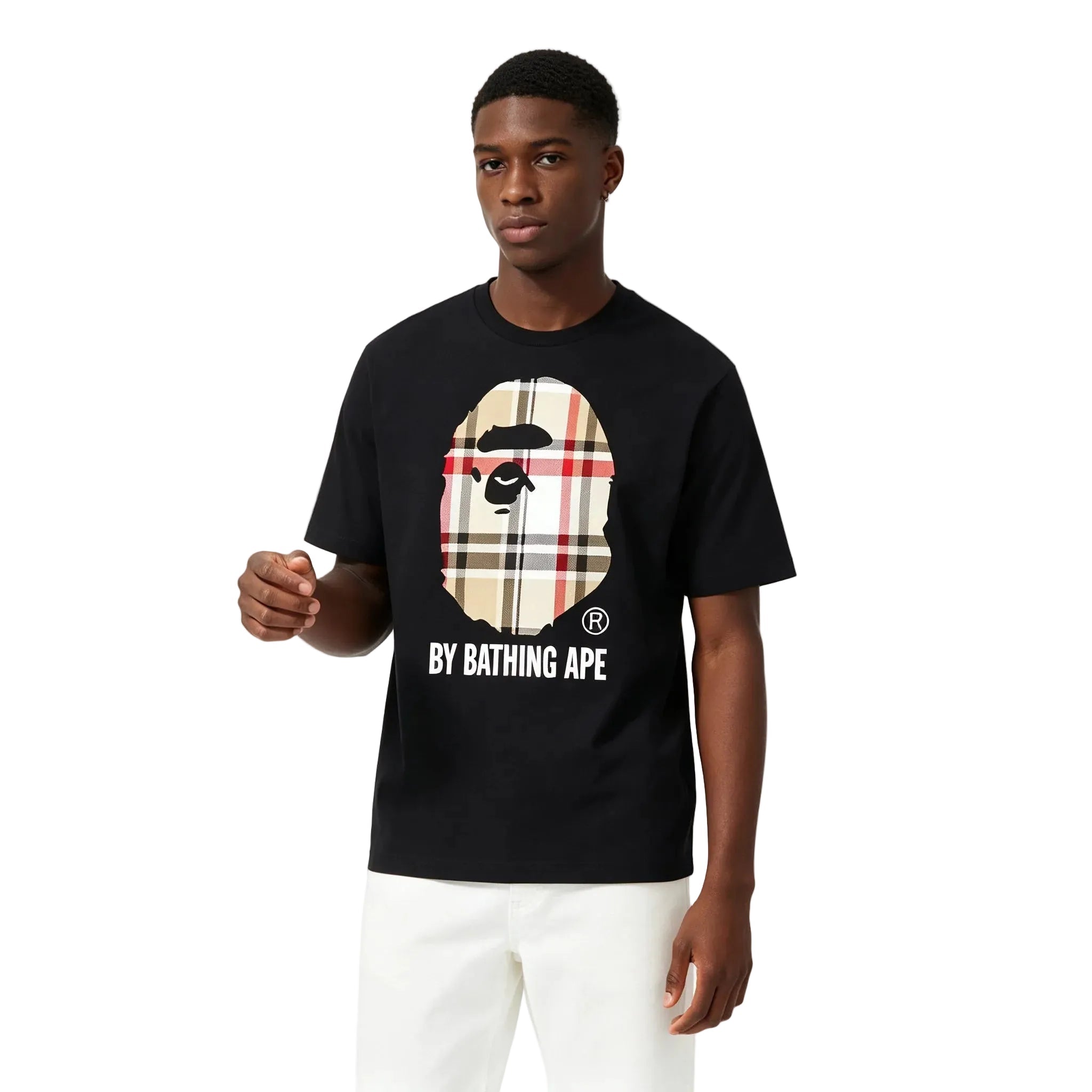 BAPE A Bathing Ape Check by Bathing Tee Black Beige – AFewVibe