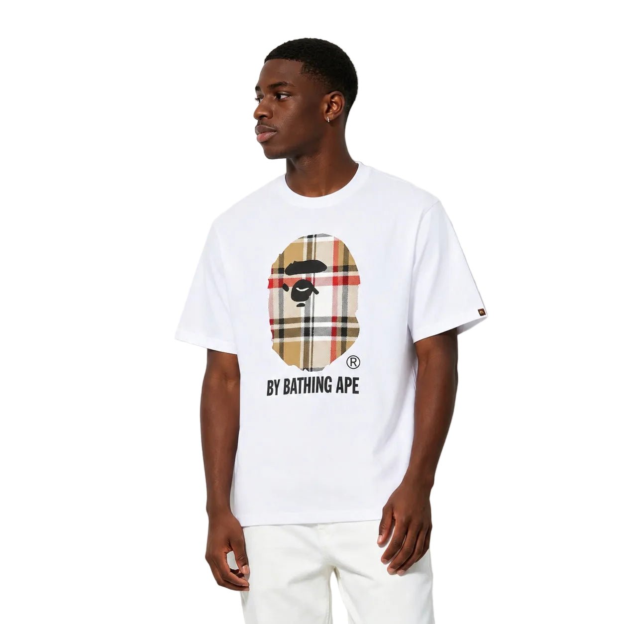 BAPE A Bathing Ape Check by Bathing Tee White Beige – AFewVibe