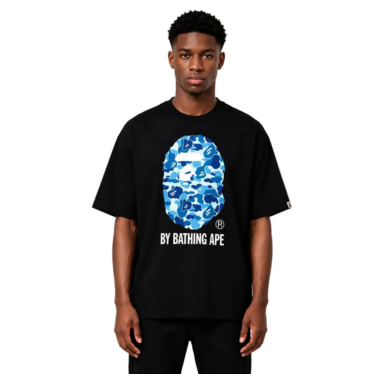 BAPE ABC Camo By Bathing Ape Tee Black Blue - AFewVibe