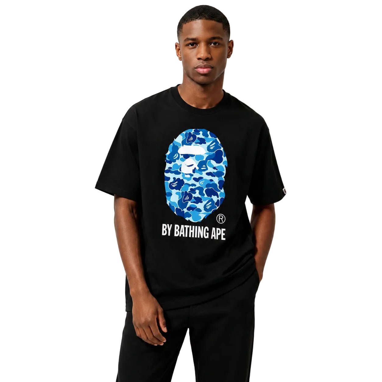BAPE ABC Camo By Bathing Ape Tee Black Blue - AFewVibe