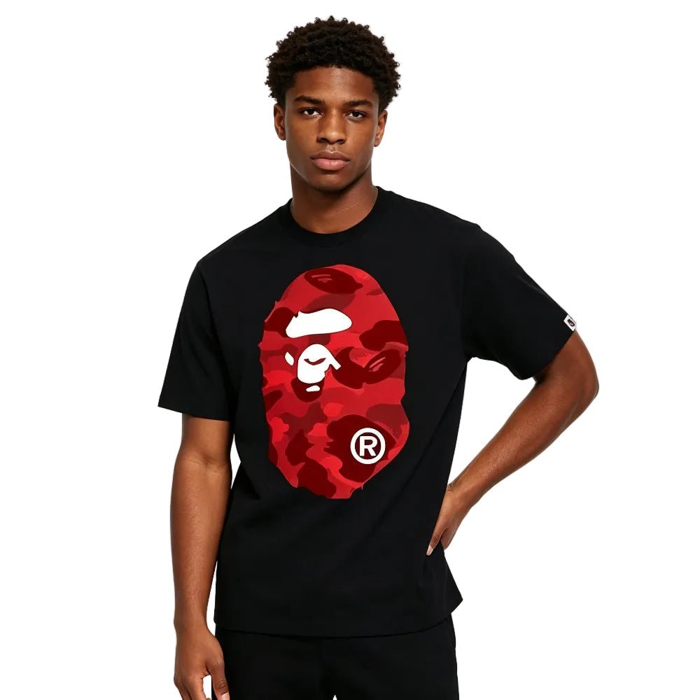 BAPE Color Camo Big Ape Head Tee Black Red – AFewVibe