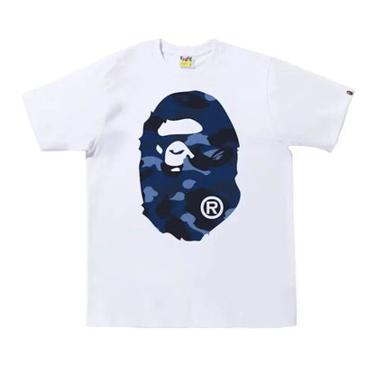 BAPE Color Camo Big Ape Head Tee White Blue - Afewvibe