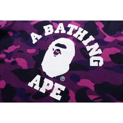 BAPE COLOR CAMO COLLEGE TEE PURPLE - Afewvibe