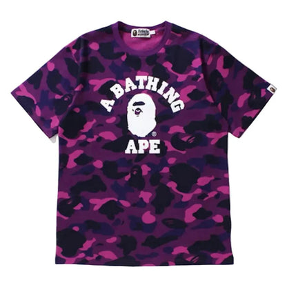 BAPE COLOR CAMO COLLEGE TEE PURPLE - Afewvibe