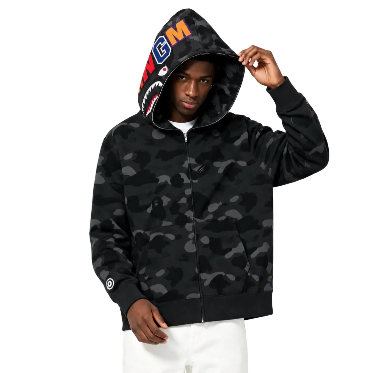 BAPE Color Camo Shark Full Zip Hoodie Black – AFewVibe