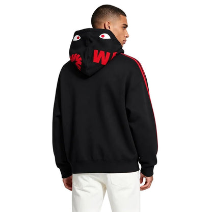 BAPE x adidas Shark Fleece Full Zip Hoodie Black - AFewVibe