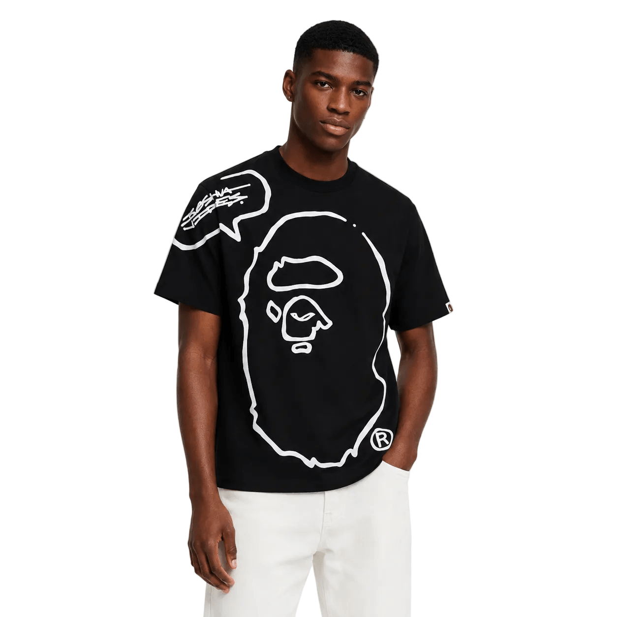 BAPE x Joshua Vides Ape Head Tee Black - AFewVibe