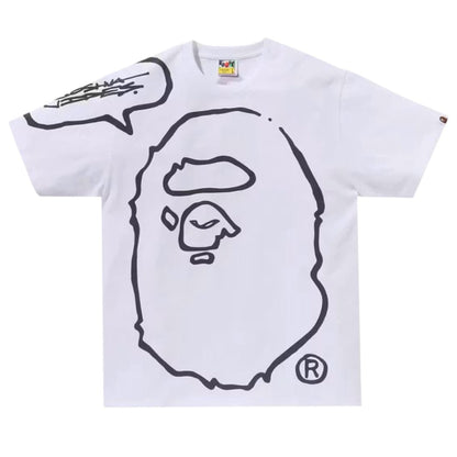 BAPE x Joshua Vides Ape Head Tee White - AFewVibe