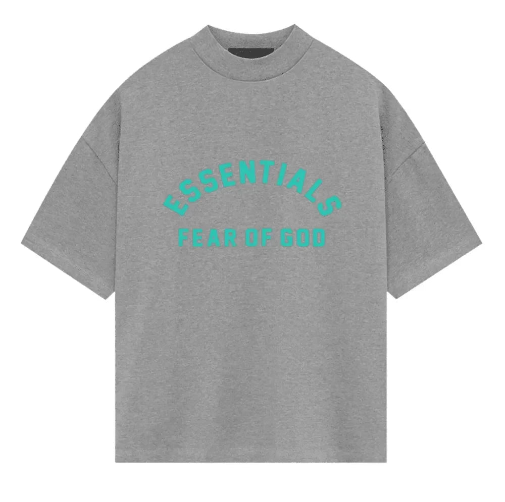 Fear of God Essentials Heavy Jersey Short-Sleeve Tee Dark Heather Oatmeal - AFV Clothes