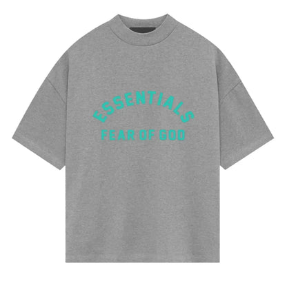Fear of God Essentials Heavy Jersey Short-Sleeve Tee Dark Heather Oatmeal - AFV Clothes