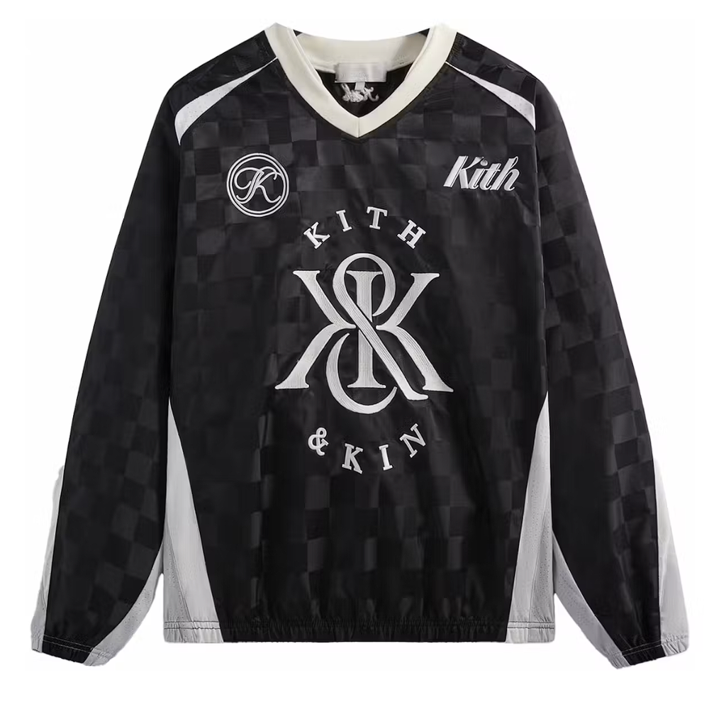 Kith Checkered Satin Dayton Combo Pullover Black