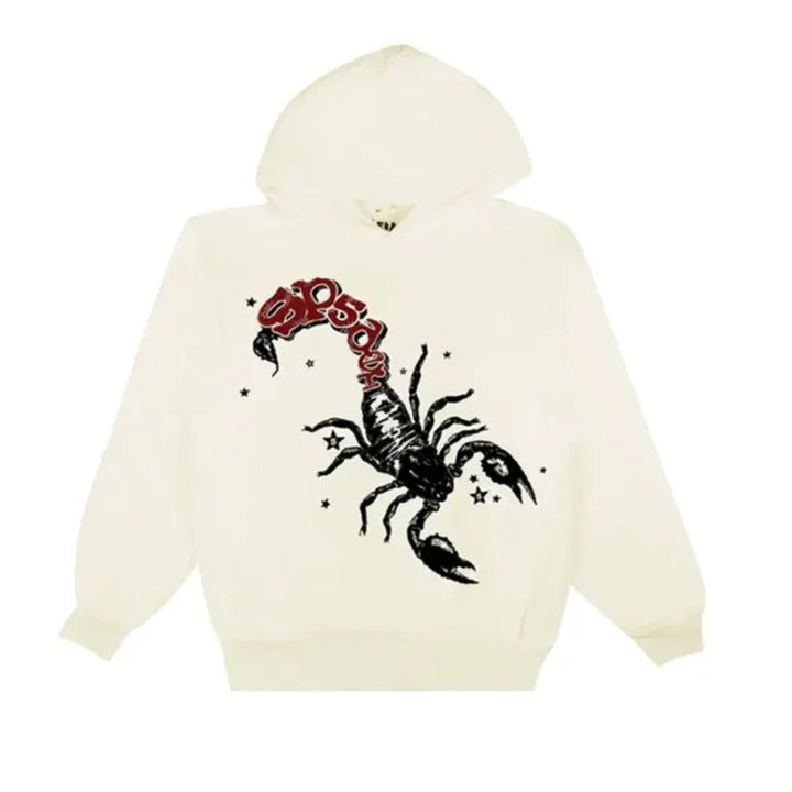 Sp5der x Mariah The Scientist Scorpion Hoodie Cream - AFV Clothes