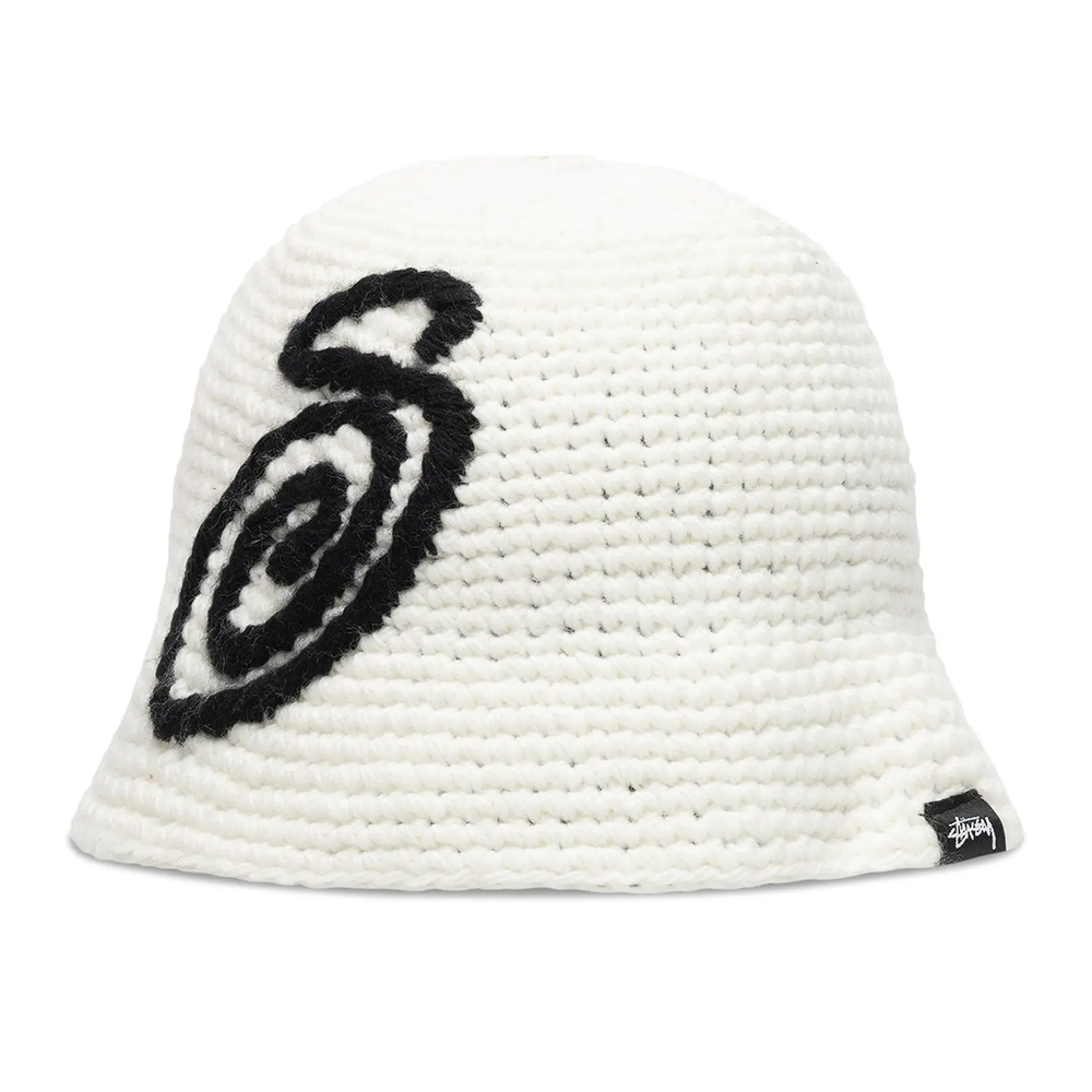 Stussy Swirly S Knit Bucket Hat Bone 