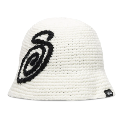 Stussy Swirly S Knit Bucket Hat Bone 