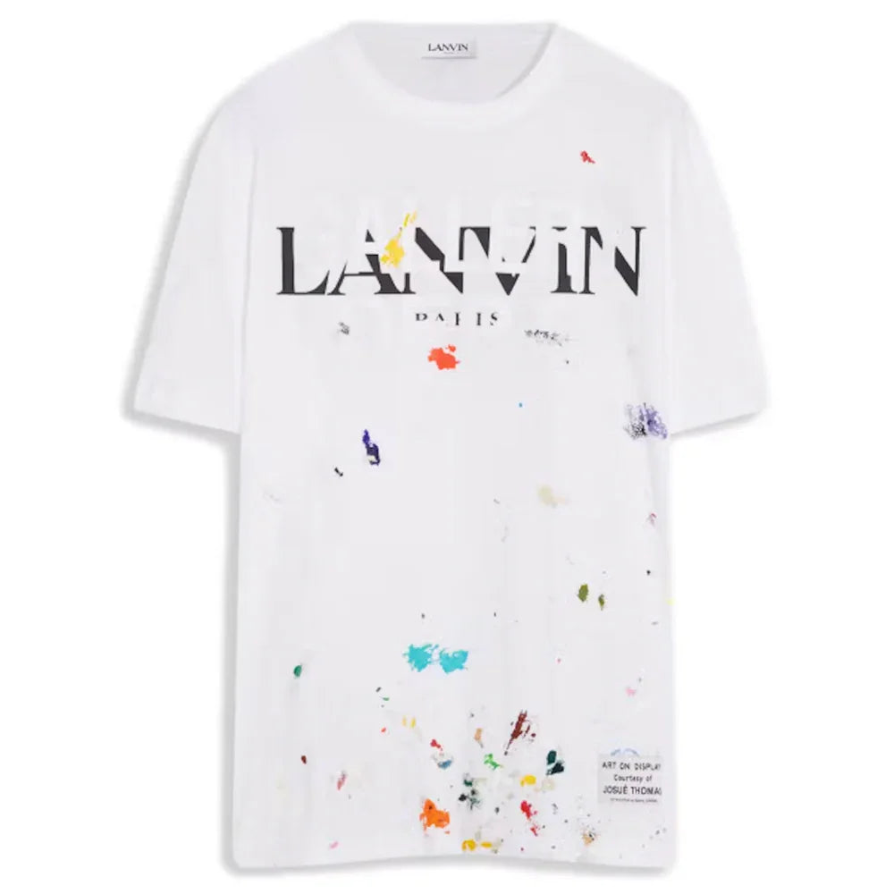 Lanvin x Gallery Dept. Logos Printed T-Shirt With Paint Marks White - AFV Clothes