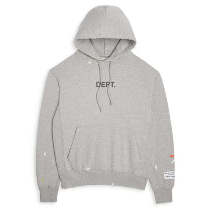 DEPT LOGO PAINTED HOODIE Heather Grey - AFV Clothes