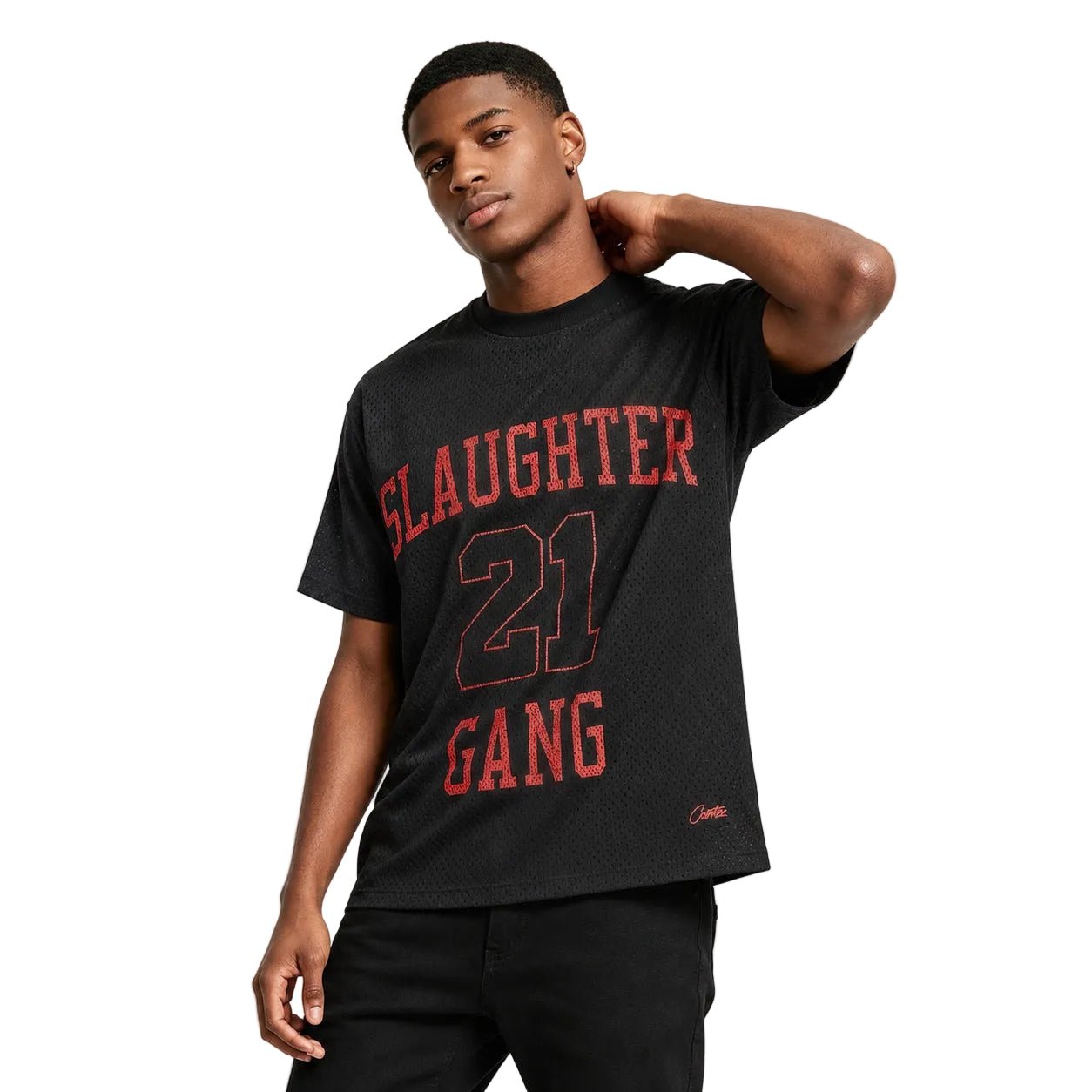 Corteiz x Slaughter Gang 21 Savage Mesh T-shirt Black – AFewVibe