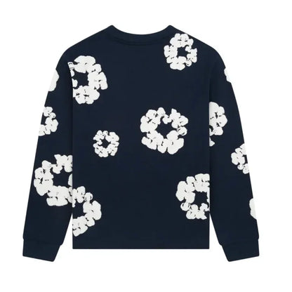 Denim Tears Long Sleeve Cotton Wreath T-shirt Navy - AFV Clothes