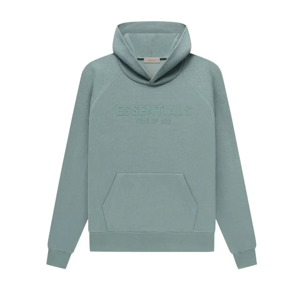 Fear Of God Essentials Waffle Raglan Hoodie Sycamore - AFV Clothes