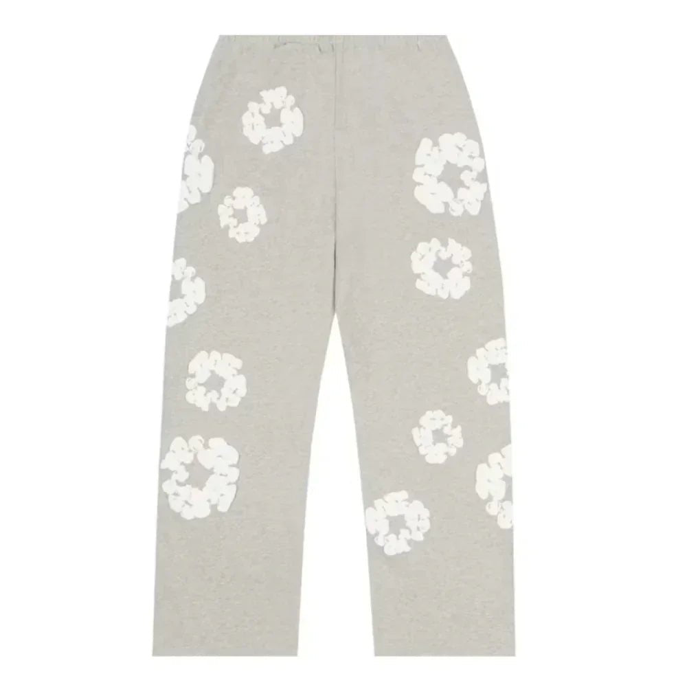 Denim Tears Cotton Wreath Baggy Sweatpants Grey - Afewvibe
