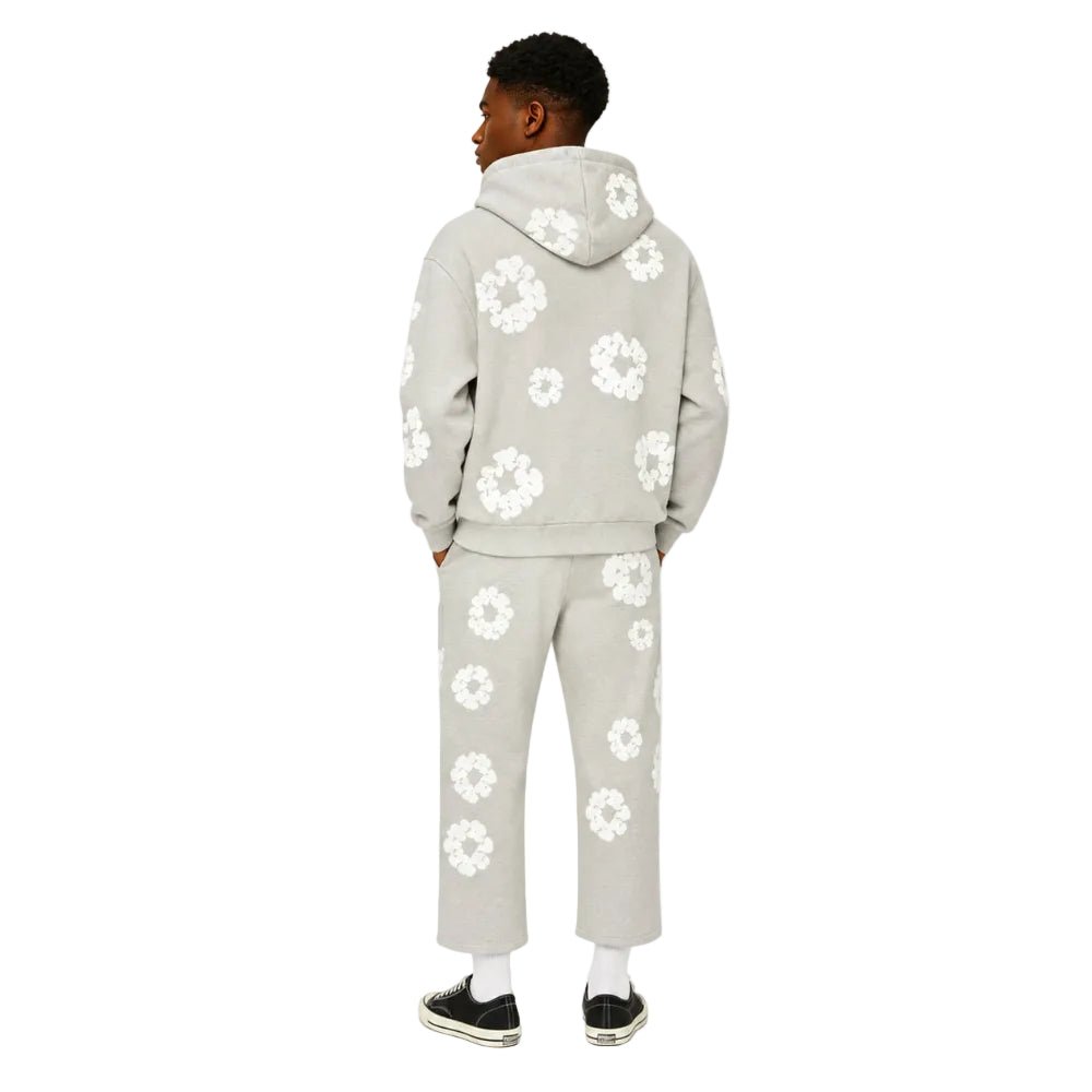 Denim Tears Cotton Wreath Baggy Sweatpants Grey - AFewVibe
