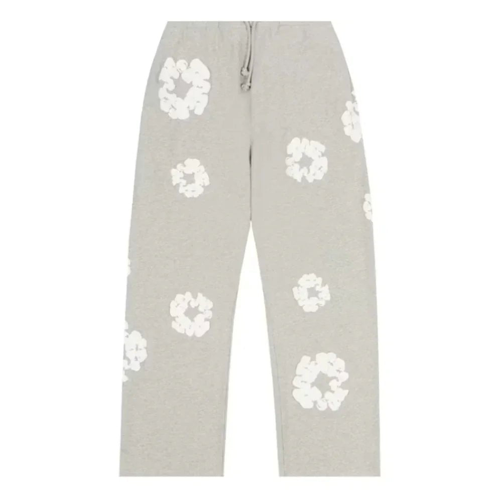 Denim Tears Cotton Wreath Baggy Sweatpants Grey - Afewvibe