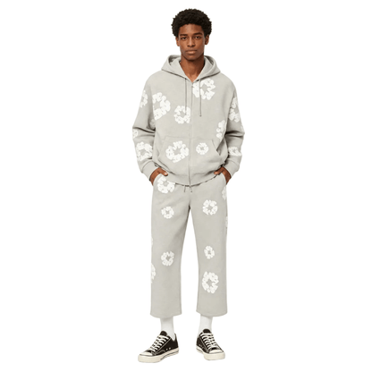 Denim Tears Cotton Wreath Baggy Sweatpants Grey - AFewVibe