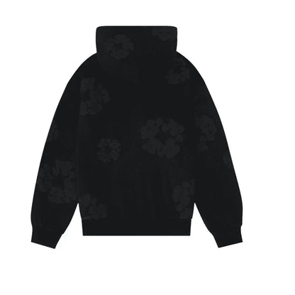Denim Tears Cotton Wreath Hooded Sweatshirt Black Monochrome - Afewvibe
