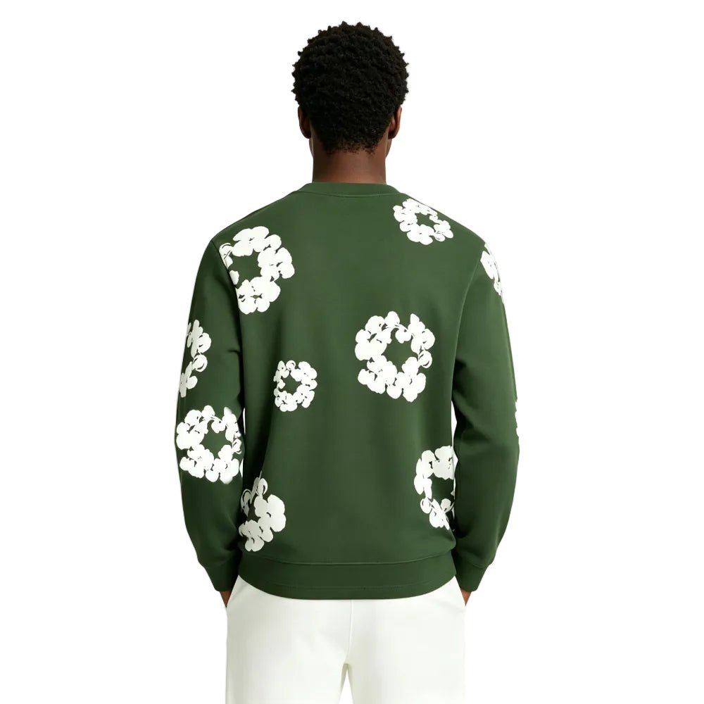 Denim Tears Cotton Wreath Long-Sleeve T-Shirt Green - AFewVibe