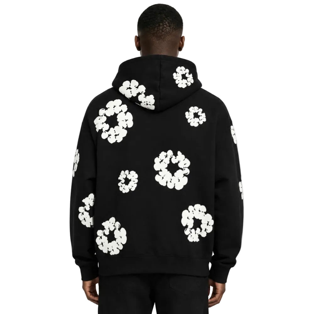 Denim Tears Cotton Wreath Zip Hoodie Black - AFewVibe