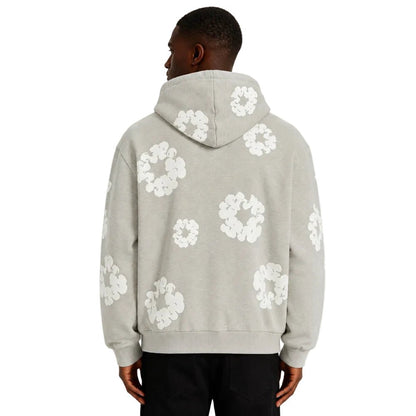 Denim Tears Cotton Wreath Zip Hoodie Grey - AFewVibe