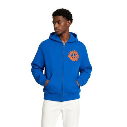 Denim Tears Denim University Zip Hoodie Royal Blue - AFewVibe