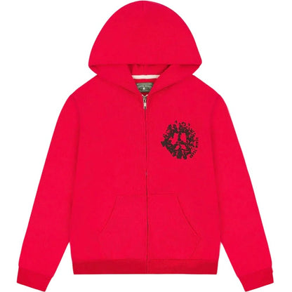 Denim Tears Denim University Zip Hoodie SS24 Red - AFewVibe