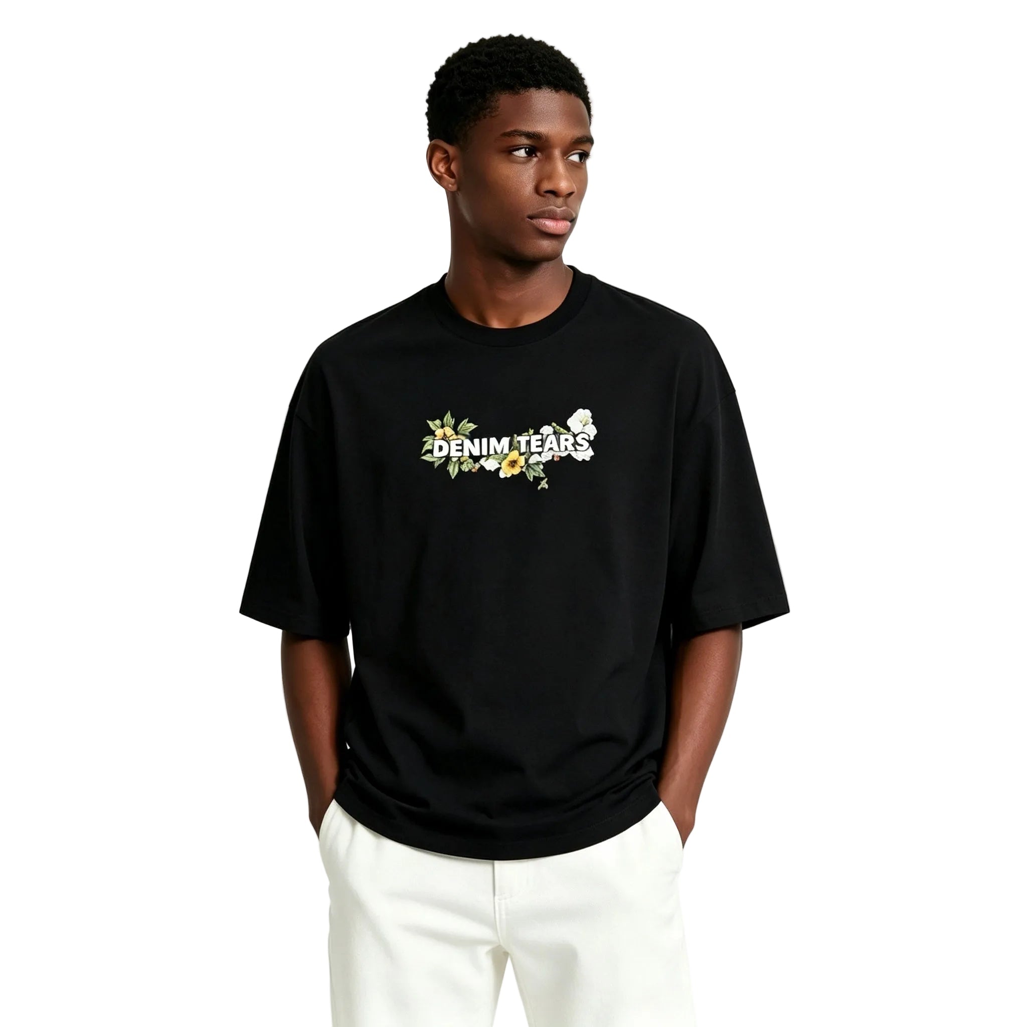 Denim Tears Logo Tee Black - AFewVibe